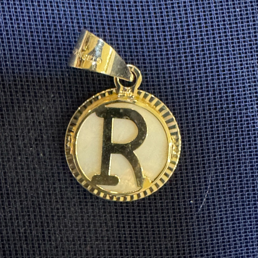 10k gold Gold and  Initial Pendant